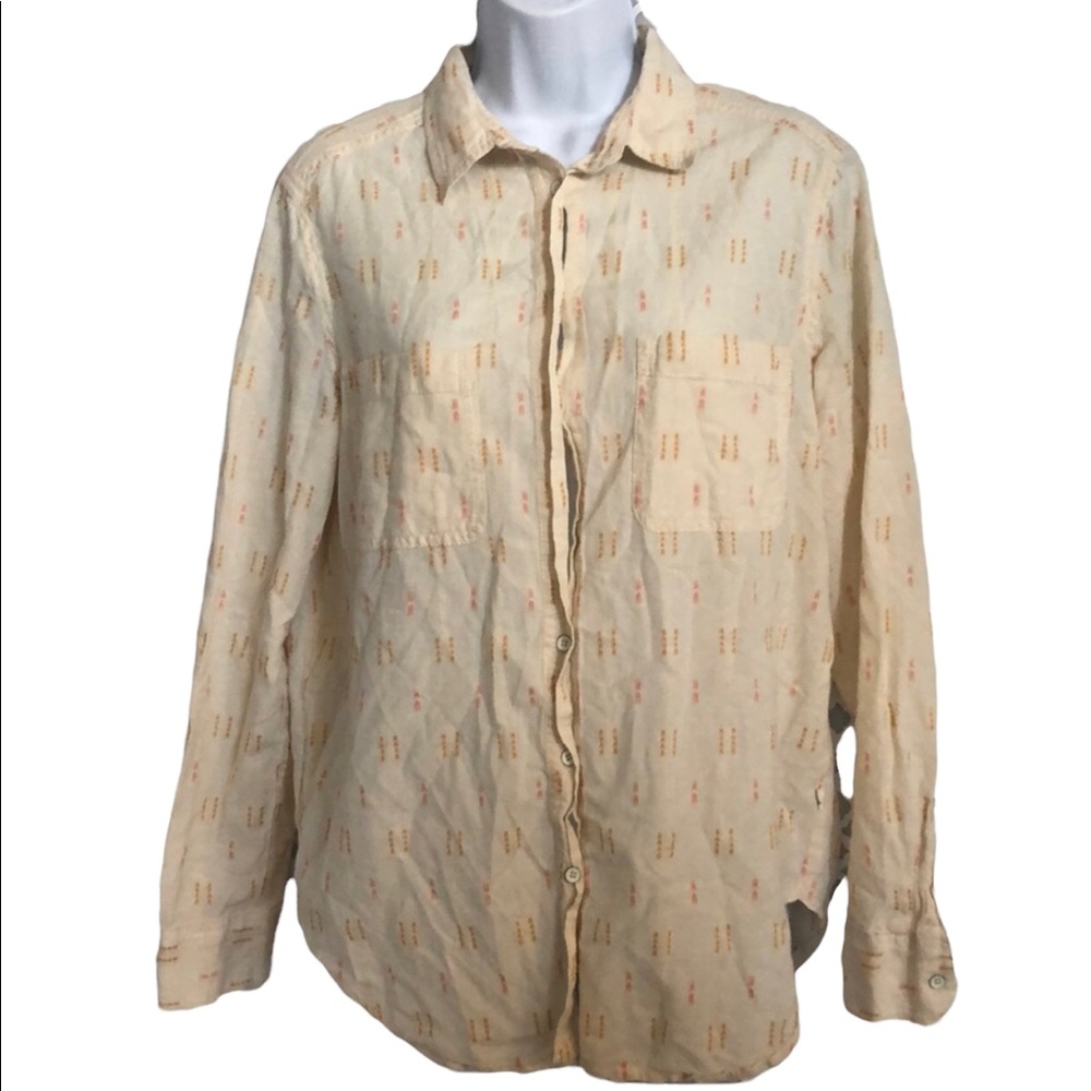 Lou & Grey ivory arrow button down‎ top